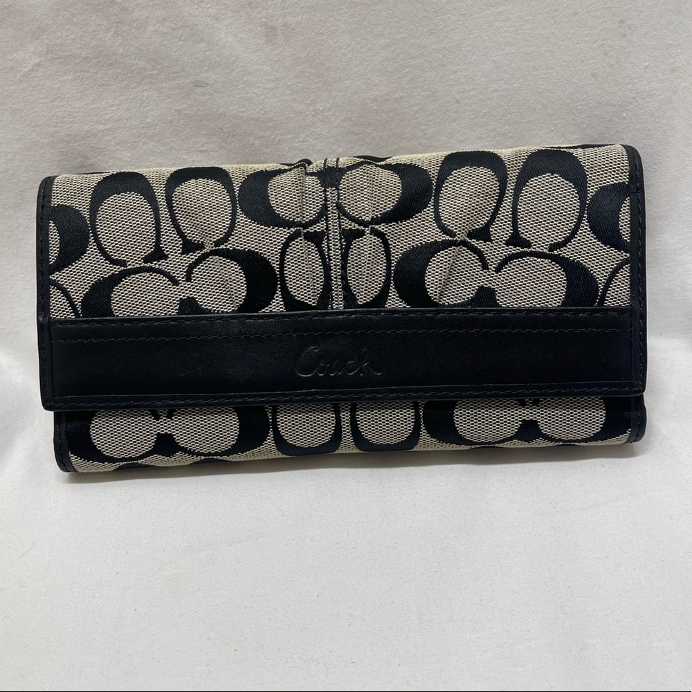 Black Coach Trifold Wallet